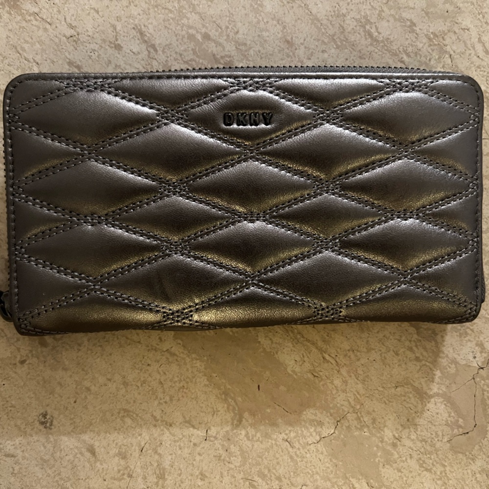 DKNY Metallic Quilted Wallet